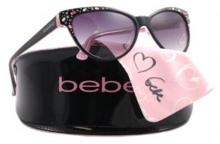 com Bebe Sunglasses BB 7024 BLACK 001/BLACK ROSE BB7024 Bebe Shoes