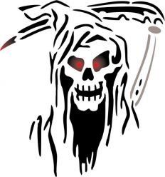  Tattoo Stencil   Grim Reaper   #117