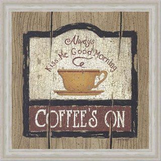 Always Kiss Me Good Morning Coffees On Sign Art Framed