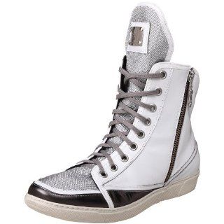 P118 Hi Top Sneaker,White/Silver/Gunmetal,41 EU (US Mens 8 M) Shoes