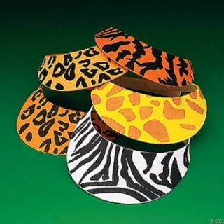 Jungle Animal Print Safari Visors (1 dz): Clothing