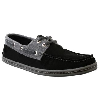 GBX Mens Black Suede Boat Shoes