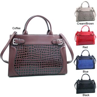 Dasein Belted Patent Croco Tote Bag