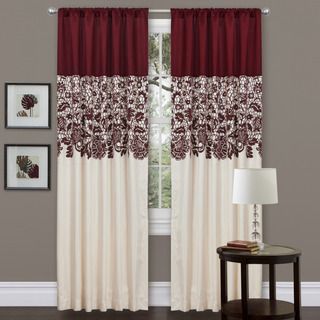 Red Faux Silk 84 inch Estate Garden Curtain Panel