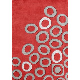 Alliyah Hand made Poppy Red New Zealand Blend Area Rug (8 x 10