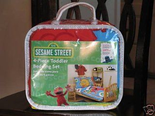 123 Sesame Street 4  Piece Toddler Bedding Set: Baby