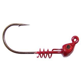 Jig Head with Screw Lock Bait (Red, 0.125 Ounce)