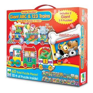 Puzzle Doubles Giant ABC & 123 Train Floor Puzzle: Toys & Games