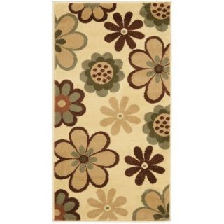 Fine spun Dasies Floral Ivory/ Green Area Rug (2 x 37)