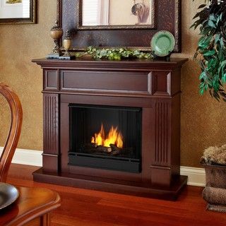Camden Real Flame Mahogany Ventless Gel Fireplace