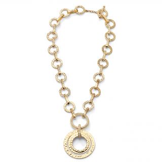 Ultimate CZ 14k Gold Overlay Cubic Zirconia Circle Necklace