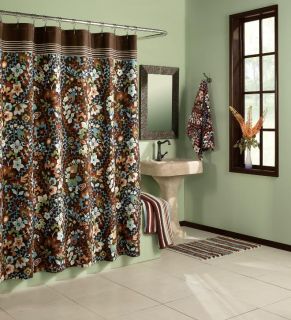 Lola Paisley Chocolate Cotton Shower Curtain