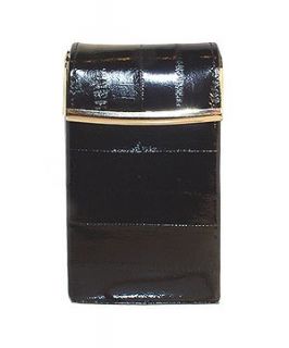 New Real Eel Skin Cigarette Case Holder 5 x 3.25 Black Wallet Shoes