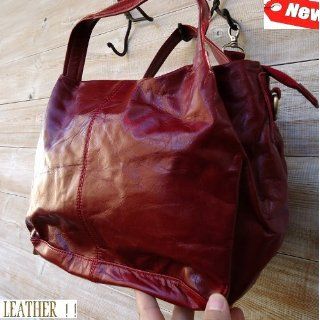 Genuine Soft Real Leather Woman Bag Chocolate RED Wine Purse Tote Hobo