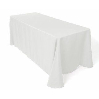 90 x 132 in. Rectangular Polyester Tablecloth White Home