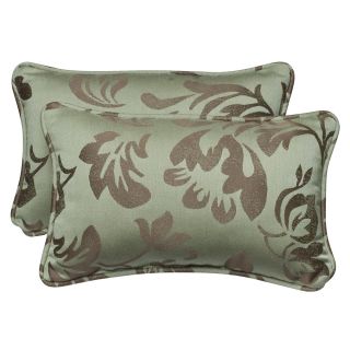 Pillow Perfect Outdoor Brown/ Green Floral Toss Pillows with Sunbrella