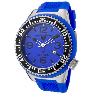 Swiss Legend Mens Neptune Blue Dial Blue Silicone Watch