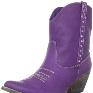 Women Purple Cowboy Boots Shoes