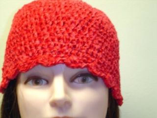 Cp131r, Hand Crocheted Red Chenille/gimp Tweed Gimp Tight