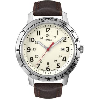 Timex Mens Weekender Sport Brown Leather Strap Watch
