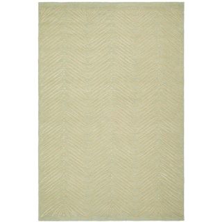 Martha Stewart Chevron Leaves Milk Pail Green Wool/ Viscose Rug (5 x