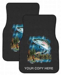 Rainbow Trout Scene   Freshwater Fish   Black, Personalized   Car and