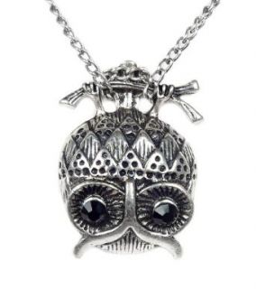 TdZ Silvered Hanging Owl Pendant Necklace Clothing