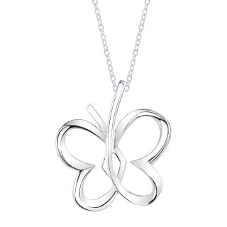 Sterling Silver Open Butterfly Necklace