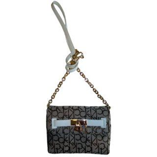 Womens Calvin Klein Purse Handbag Keylock Crossbody Khaki/Brown/Off