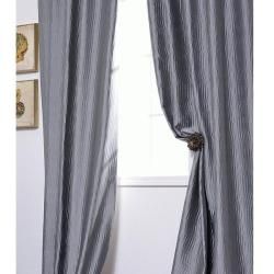 Silver/ Grey Textured Faux Silk Jacquard 120 inch Curtain Panel