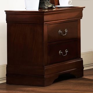 Milford Louis Phillip Warm Brown Traditional 2 drawer Nightstand