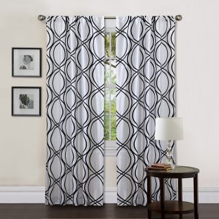 Lush Decor White/ Black 84 inch Dimension Curtain Panel
