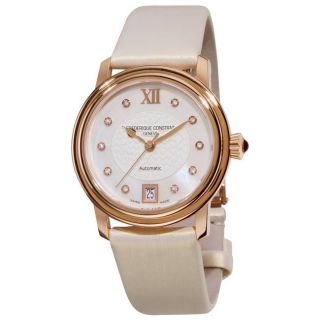 Frederique Constant Womens Automatic White Satin Strap Watch Today