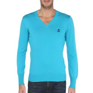 Coloris : turquoise. Pull DIESEL Homme, 100 % coton, col V, manches