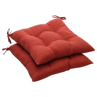 Red Animal Print Outdoor Tufted Seat Cushions (Set of 2)
