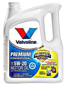 Valvoline vv142 5W 20 Premium Conventional Motor Oil, 1 Gallon   Pack