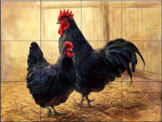 Hen & Rooster by Laurie Snow Hein   Kitchen Backsplash / Bathroom wall
