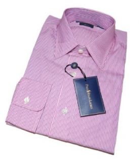Lauren Mens Andrew Cotton Dress Shirt Pink White Stripe $145: Clothing