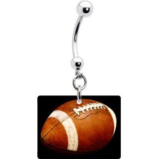 Black Football Belly Ring Jewelry
