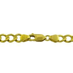 14k Yellow Gold Mens Solid 18 inch Figaro Link Necklace