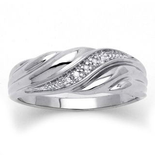 Isabella Collection Platinum over Silver Diamond Accent Wedding Band
