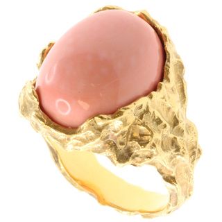 Michael Valitutti Gold over Silver Coral Ring
