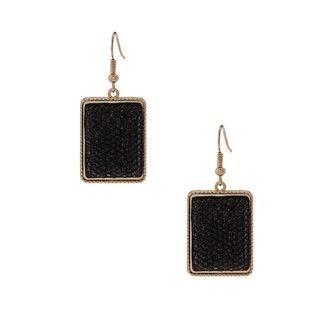 NEXTE Jewelry Goldtone Black Sparkle Bead Dangle Earrings