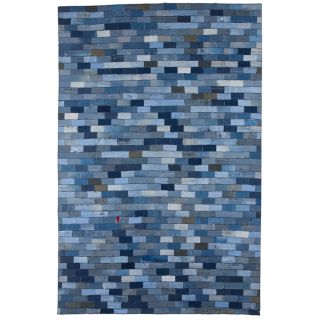 Abstract Denim Blue Wool Rug (5 x 8) Today $176.99