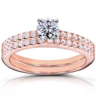 14k Rose Gold 3/4ct TDW Diamond Bridal Rings Set (H I, I1 I2) Today $