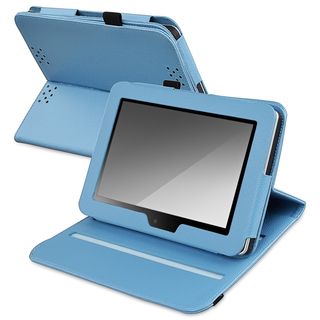BasAcc Blue Leather Swivel Case for  Kindle Fire HD 7 inch