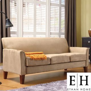 ETHAN HOME Uptown Peat Microfiber Suede Modern Sofa