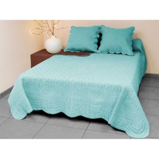 Couvre lit BOUTI 220 x 240 cm + 2 taies turquois   Achat / Vente