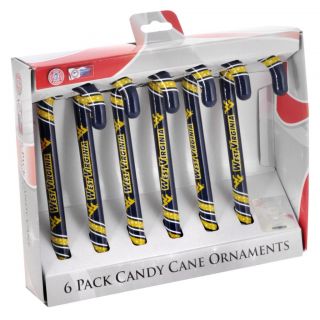 West Virginia Mountaineers Plastic Candy Cane Ornament Set Today $12