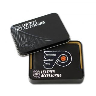 Philadelphia Flyers Mens Black Leather Bi fold Wallet Today $24.99